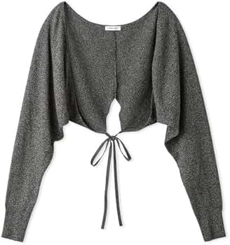 ★リボン ニットボレロ★ COMON＋ ニット セーター バレエコアクロップド丈 メッシュ